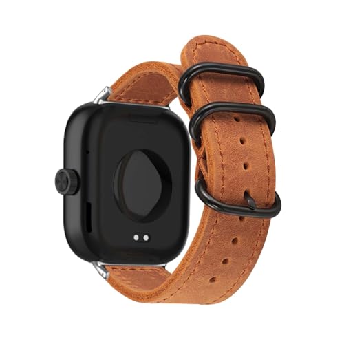 LXURY Armbänder für Xiaomi Redmi Watch 4 Armband, Vintage Leder mit Verstellbarer Edelstahl Metall Schnalle für Herren Damen Ersatzarmband Kompatibel mit Xiaomi Redmi Watch 4 Uhrenarmband (5) von LXURY