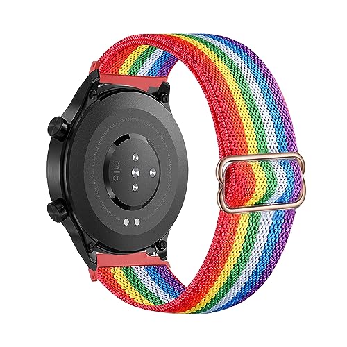 LXURY Elastisch Armband für Amazfit GTR 2/GTR 2e/GTR 47mm Armband, Dehnbar Nylon Stoff Band Herren/Damen Verstellbar Sport Ersatzarmband Kompatibel mit Amazfit GTR 2/GTR 2e/GTR 47mm Uhrenarmband (W) von LXURY