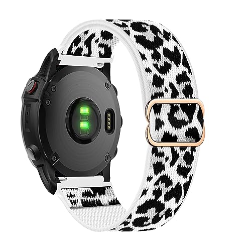 LXURY Elastisch Armband für Garmin Fenix 5S/5S Plus/Descent Mk2S Armband, Dehnbar Nylon Stoff Band Herren/Damen Verstellbar Sport Ersatzarmband Kompatibel mit Garmin Fenix 5S/5S Plus Uhrenarmband (H) von LXURY