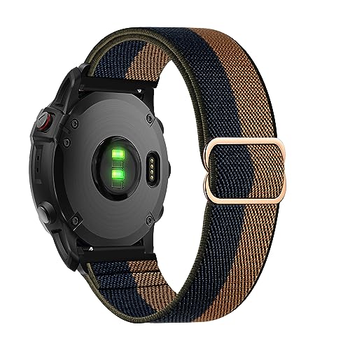 LXURY Elastisch Armband für Garmin Fenix 7S/7S Solar/7S Sapphire Solar Armband, Dehnbar Nylon Stoff Band Herren/Damen Verstellbar Sport Ersatzarmband Kompatibel mit Garmin Fenix 7S Uhrenarmband (Q) von LXURY