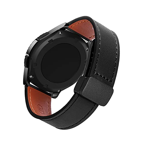 LXURY Magnetisch Lederarmband für Samsung Gear S2 Classic Armband, Elegante Leder Armbänder für Herren Damen Verstellbarer Ersatzarmband Kompatibel mit Samsung Gear S2 Classic Uhrenarmband (9) von LXURY