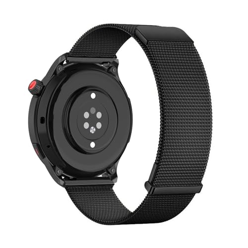 LXURY Magnetische Edelstahl Armbänder für Amazfit GTR 4 Armband, mit Dual Magnet Einstellbar Metall Mesh Ersatzarmband Kompatibel mit Amazfit GTR 4 Uhrenarmband für Damen Herren (Rußschwarz) von LXURY
