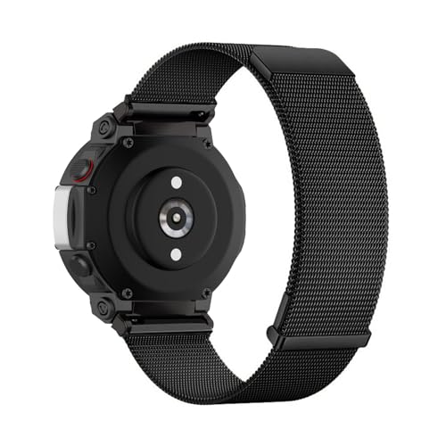 LXURY Magnetische Edelstahl Armbänder für Amazfit T-Rex 2 Armband, mit Dual Magnet Einstellbar Metall Mesh Ersatzarmband Kompatibel mit Amazfit T-Rex 2 Uhrenarmband für Damen Herren (Rußschwarz) von LXURY