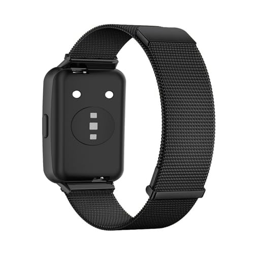 LXURY Magnetische Edelstahl Armbänder für Huawei Band 8 Armband, mit Dual Magnet Einstellbar Metall Mesh Ersatzarmband Kompatibel mit Huawei Band 8 Uhrenarmband für Damen Herren (Rußschwarz) von LXURY