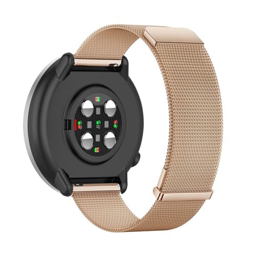 LXURY Magnetische Edelstahl Armbänder für Polar Ignite 3/Ignite 2/Ignite Armband, mit Dual Magnet Einstellbar Metall Mesh Damen Herren Ersatzarmband Kompatibel mit Polar Ignite 3 Uhrenarmband (Gold) von LXURY