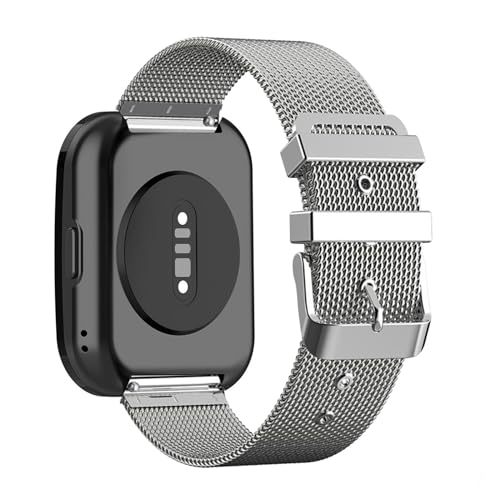 LXURY Metall Armbänder für Amazfit Bip 5 Armband, Edelstahl Mesh mit Einstellbar Schnalle Ersatzarmband für Damen Herren Kompatibel mit Amazfit Bip 5 Uhrenarmband (Silber) von LXURY