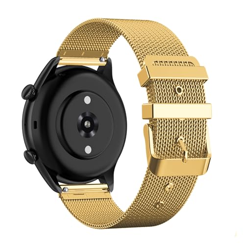 LXURY Metall Armbänder für Amazfit GTR 3/ GTR 3 Pro Armband, Edelstahl Mesh mit Einstellbar Schnalle Ersatzarmband für Damen Herren Kompatibel mit Amazfit GTR 3/ GTR 3 Pro Uhrenarmband (Gold) von LXURY