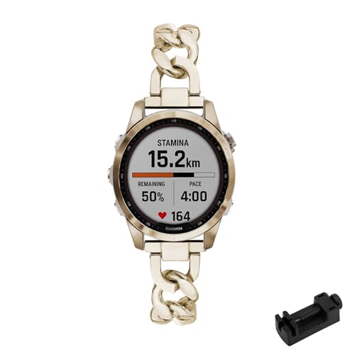 LXURY Metall Armbänder für Garmin Fenix 5S/Fenix 5S Plus Armband Damen Edelstahl Elegantes Bänder für Garmin Fenix 5S/5S Plus Ersatzarmband Kompatibel mit Garmin Fenix 5S/5S Plus Uhrenarmband (Weiß) LXURY Metall Armbänder für Garmin Fenix 5S/Fenix 5S Plus Armband Damen Edelstahl Elegantes Bänder für Garmin Fenix 5S/5S Plus Ersatzarmband Kompatibel mit Garmin Fenix 5S/5S Plus Uhrenarmband (Weiß) von LXURY