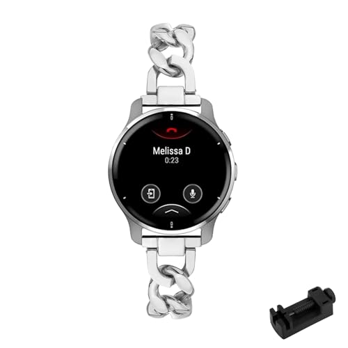 LXURY Metall Armbänder für Garmin Venu/Venu 2 Plus Armband Damen Edelstahl Elegantes Bänder für Garmin Venu/Venu 2 Plus Ersatzarmband Kompatibel mit Garmin Venu/Venu 2 Plus Uhrenarmband (Silber) von LXURY