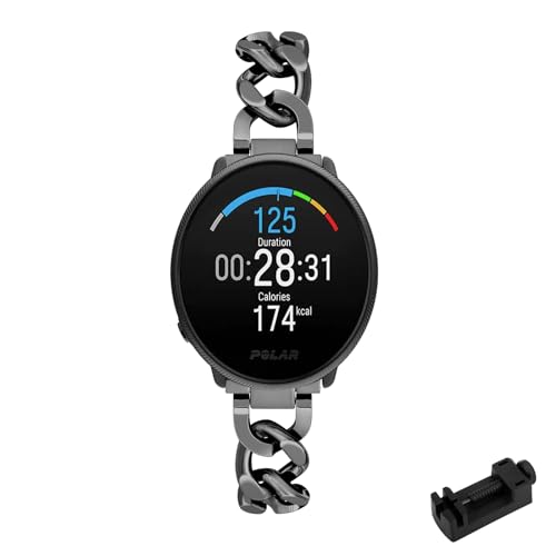 LXURY Metall Armbänder für Polar Ignite 3/Ignite 2/Ignite Armband Damen Edelstahl Verstellbares Elegantes Ersatzarmband Kompatibel mit Polar Ignite 3/Ignite 2/Ignite Uhrenarmband für Frauen (Schwarz) von LXURY