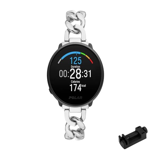 LXURY Metall Armbänder für Polar Ignite 3/Ignite 2/Ignite Armband Damen Edelstahl Verstellbares Elegantes Ersatzarmband Kompatibel mit Polar Ignite 3/Ignite 2/Ignite Uhrenarmband für Frauen (Silber) von LXURY