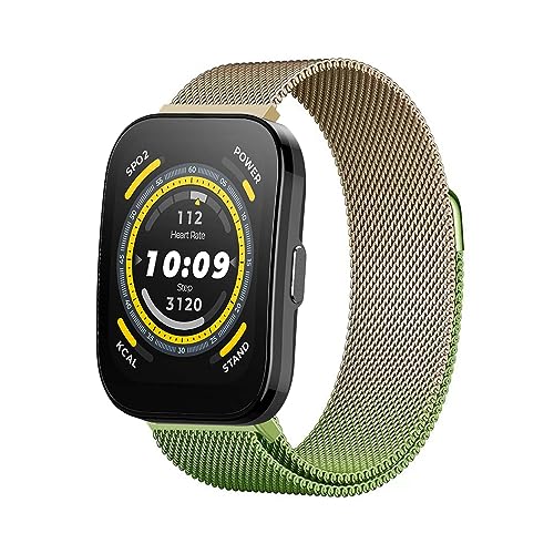 LXURY Metall Edelstahl Armbänder Kompatibel mit Amazfit Bip 5 Armband Magnetisch Einstellbar Mesh Ersatzarmband für Amazfit Bip 5 Uhrenarmband (6) von LXURY