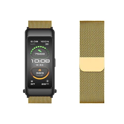 LXURY Metall Edelstahl Armbänder Kompatibel mit Huawei Talkband B7/B6/B3 Armband Magnetisch Einstellbar Mesh Ersatzarmband für Huawei Talkband B7/B6/B3 Uhrenarmband (10) von LXURY