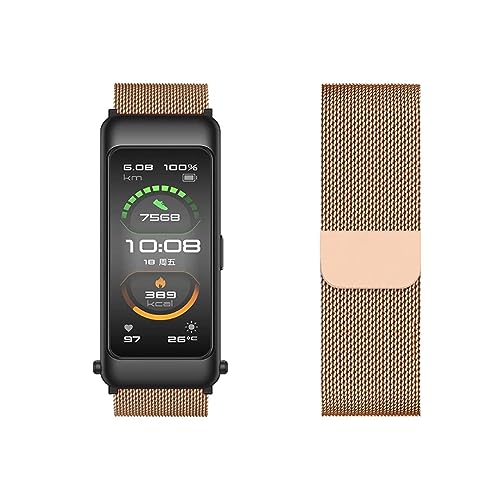 LXURY Metall Edelstahl Armbänder Kompatibel mit Huawei Talkband B7/B6/B3 Armband Magnetisch Einstellbar Mesh Ersatzarmband für Huawei Talkband B7/B6/B3 Uhrenarmband (2) von LXURY