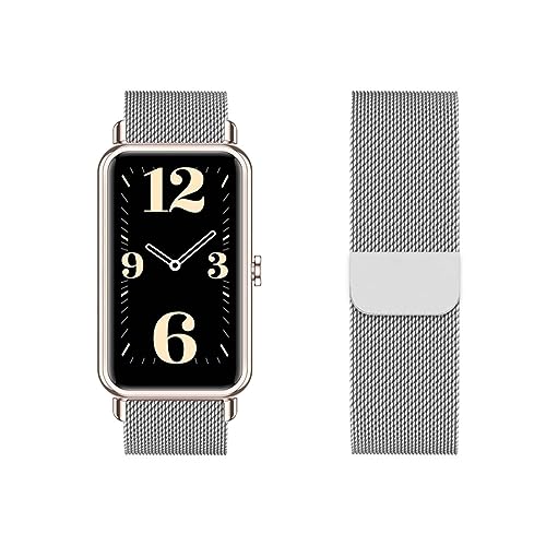 LXURY Metall Edelstahl Armbänder Kompatibel mit Huawei Watch Fit Mini Armband Magnetisch Einstellbar Mesh Ersatzarmband für Huawei Watch Fit Mini Uhrenarmband (6) von LXURY