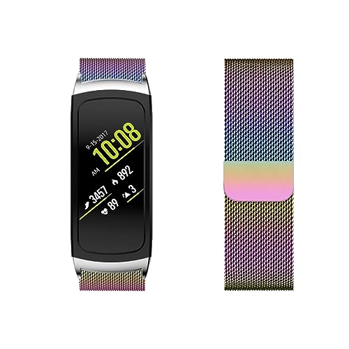 LXURY Metall Edelstahl Armbänder Kompatibel mit Samsung Gear Fit 2 SM-R360 Armband Magnetisch Einstellbar Mesh Ersatzarmband für Samsung Gear Fit 2 SM-R360 Uhrenarmband (17) von LXURY