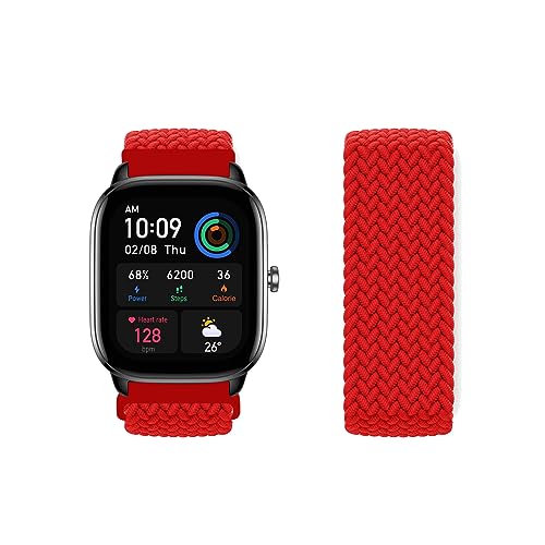 LXURY Nylon Armbänder für Amazfit GTS 4/ GTS 4 Mini Armband Elastisches Geflochtenes Solo Loop Sport Ersatzarmband Kompatibel mit Amazfit GTS 4/ GTS 4 Mini Uhrenarmband für Damen Herren (XS,4) von LXURY