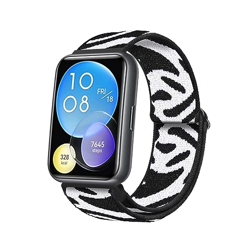 LXURY Nylon Armbänder für Huawei Watch Fit 2 Armband Elastisch Nylon Sport Loop für Huawei Watch Fit 2 Band Verstellbares Dehnbare Ersatzarmband Kompatibel mit Huawei Watch Fit 2 Uhrenarmband (U) von LXURY