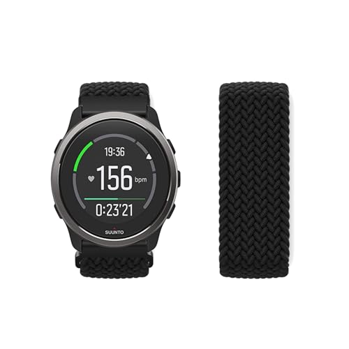 LXURY Nylon Armbänder für Suunto 9 Peak/ 9 Peak Pro/ 5 Peak Armband Elastisches Geflochtenes Solo Loop Sport Ersatzarmband Kompatibel mit Suunto 9 Peak/ 5 Peak Uhrenarmband für Damen Herren (XS,4) von LXURY