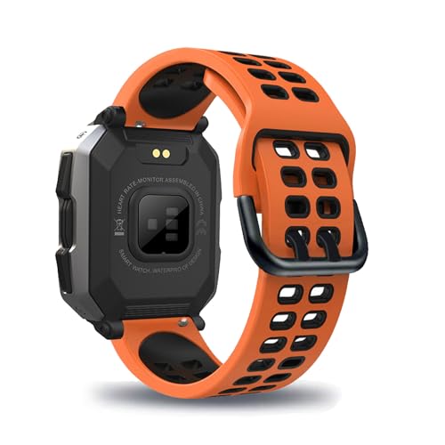 LXURY Silikon Armbänder für C20 Smartwatch/Tank M1 Smartwatch Armband Atmungsaktives Doppelloch Verstellbar Sport Ersatzarmband Kompatibel mit C20 Smartwatch/Tank M1 Smartwatch Uhrenarmband (6) von LXURY