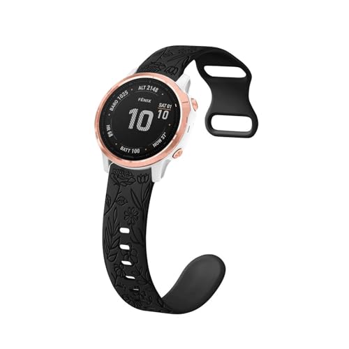 LXURY Silikon Armbänder für Garmin Fenix 7S/7S Solar/7S Sapphire Solar Armband, Weiche Floral Gravierte Rose Damen Herren Sport Ersatzarmband Kompatibel mit Garmin Fenix 7S/7S Solar Uhrenarmband (4) LXURY Silikon Armbänder für Garmin Fenix 7S/7S Solar/7S Sapphire Solar Armband, Weiche Floral Gravierte Rose Damen Herren Sport Ersatzarmband Kompatibel mit Garmin Fenix 7S/7S Solar Uhrenarmband (4) von LXURY