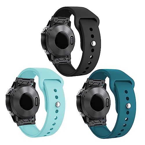 LXURY Silikon Armbänder für Garmin Tactix 7 Pro/Enduro Armband, [3 Stück] Weiches Atmungsaktiv Sport Ersatzarmband für Herren Damen Kompatibel mit Garmin Tactix 7 Pro/Enduro Uhrenarmband (5) von LXURY