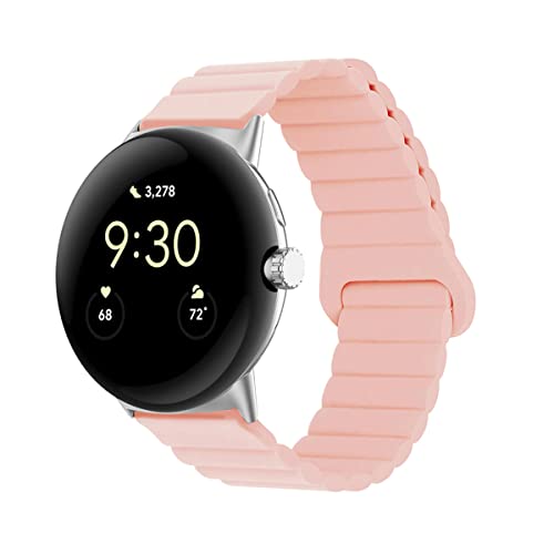 LXURY Silikon Armbänder für Google Pixel Watch Männer und Frauen Bewegung mit Magnet Armbänder Ersatzband mit Magnet Armbänder Kompatibel mit Google Pixel Watch (10) von LXURY