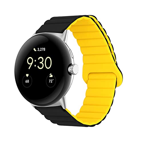 LXURY Silikon Armbänder für Google Pixel Watch Männer und Frauen Bewegung mit Magnet Armbänder Ersatzband mit Magnet Armbänder Kompatibel mit Google Pixel Watch (5) von LXURY