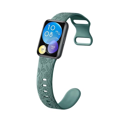 LXURY Silikon Armbänder für Huawei Watch Fit 2 Armband, Weiche Floral Gravierte Rose Band für Huawei Watch Fit 2 Damen Herren Sport Ersatzarmband Kompatibel mit Huawei Watch Fit 2 Uhrenarmband (7) von LXURY