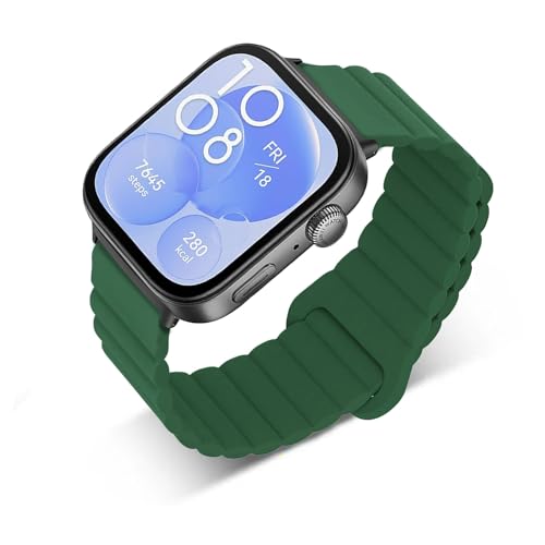 LXURY Silikon Armbänder für Huawei Watch Fit 3 Armband, Männer und Frauen Bewegung mit Magnet Ersatzarmband Kompatibel mit Huawei Watch Fit 3 Uhrenarmband für Herren Damen (5) von LXURY