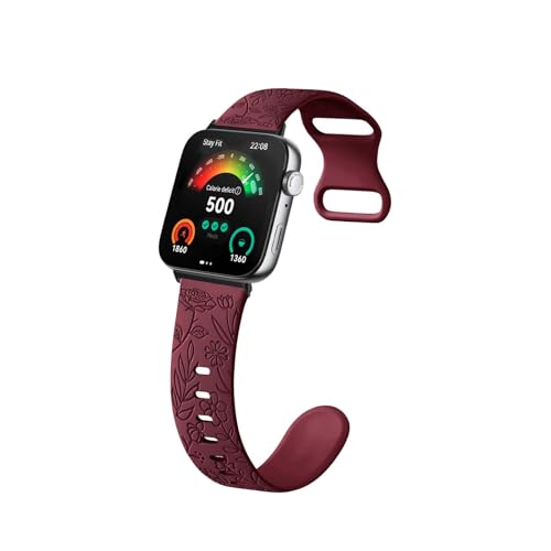 LXURY Silikon Armbänder für Huawei Watch Fit 3 Armband, Weiche Floral Gravierte Rose Band für Huawei Watch Fit 3 Damen Herren Sport Ersatzarmband Kompatibel mit Huawei Watch Fit 3 Uhrenarmband (4) von LXURY