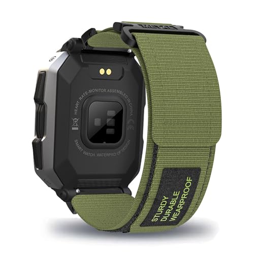 LXURY Sport Nylon Armbänder für C20 Smartwatch/Tank M1 Smartwatch Armband mit Klettverschluss Einstellbar für Frauen Männer Ersatzarmband Kompatible mit C20/Tank M1 Smartwatch Uhrenarmband (Grün) LXURY Sport Nylon Armbänder für C20 Smartwatch/Tank M1 Smartwatch Armband mit Klettverschluss Einstellbar für Frauen Männer Ersatzarmband Kompatible mit C20/Tank M1 Smartwatch Uhrenarmband (Grün) von LXURY