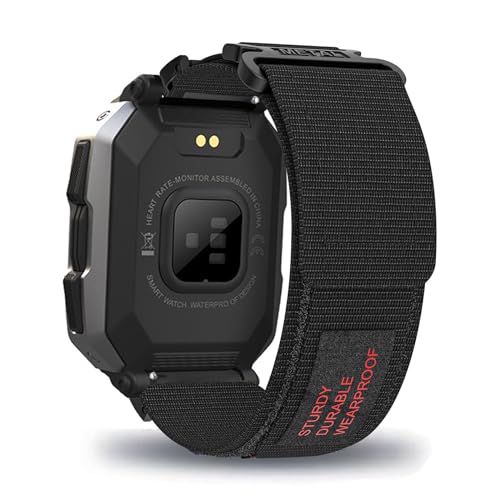 LXURY Sport Nylon Armbänder für C20 Smartwatch/Tank M1 Smartwatch Armband mit Klettverschluss Einstellbar für Frauen Männer Ersatzarmband Kompatible mit C20/Tank M1 Smartwatch Uhrenarmband (Schwarz) LXURY Sport Nylon Armbänder für C20 Smartwatch/Tank M1 Smartwatch Armband mit Klettverschluss Einstellbar für Frauen Männer Ersatzarmband Kompatible mit C20/Tank M1 Smartwatch Uhrenarmband (Schwarz) von LXURY