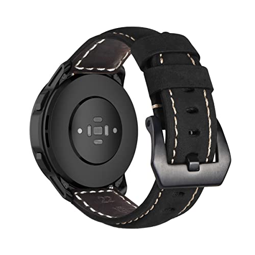 Leder Armbänder für Garmin Forerunner 245/245 Music/ 55 Armband für Männer und Frauen Klassisches Leder mit Edelstahl Metall Schließe Kompatibel mit Garmin Forerunner 245/245 Music/ 55 (3) von LXURY