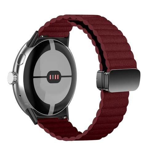 Leder Armbänder für Google Pixel Watch 2/ Pixel Watch Armband, Magnetisch Verstellbares Ersatzarmband Kompatibel mit Google Pixel Watch 2/ Pixel Watch Uhrenarmband für Herren Damen (10) von LXURY