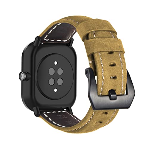 Leder Armbänder für Hero Band III Donerton, Popglory, CanMixs P22 de 3,5 cm; Motast Mugu Chalyh P36A P36B, AGPTEK LW31 de 4,3 cmm Armband für Männer und Frauen Klassisches Leder mit Edelstahl (2) von LXURY