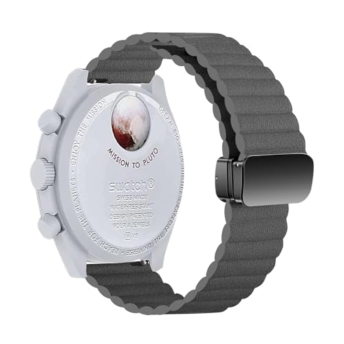 Leder Armbänder für Omega x Swatch MoonSwatch Armband, Magnetisch Verstellbares Bänder für Omega x Swatch MoonSwatch Ersatzarmband Kompatibel mit Omega x Swatch MoonSwatch Uhrenarmband (4) von LXURY