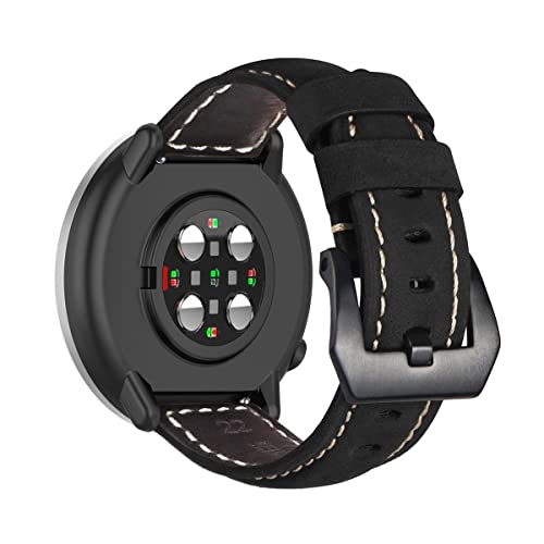 Leder Armbänder für Polar Grit X/Grit X Pro Armband für Männer und Frauen Klassisches Leder mit Edelstahl Metall Schließe Kompatibel mit Polar Grit X/Grit X Pro (2) von LXURY