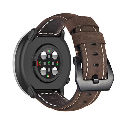 Leder Armbänder für Polar Grit X/Grit X Pro Armband für Männer und Frauen Klassisches Leder mit Edelstahl Metall Schließe Kompatibel mit Polar Grit X/Grit X Pro (4) von LXURY