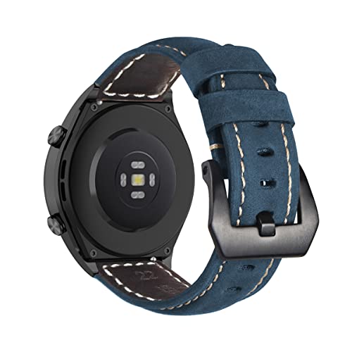 Leder Armbänder für Xiaomi Mi Watch/Watch s1/ Watch s1 Active/Watch s1 Pro Armband für Männer und Frauen Klassisches Leder mit Edelstahl Metall Schließe Kompatibel mit Xiaomi Mi Watch/Watch s1 (5) von LXURY