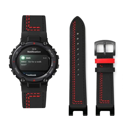 Lederarmband Kompatibel mit Amazfit T-Rex/T-Rex Pro Armband, Vintage Leder Armbänder mit Schnalle aus Edelstahl Ersatzarmband für Amazfit T-Rex/T-Rex Pro Uhrenarmband für Herren Damen (13) von LXURY