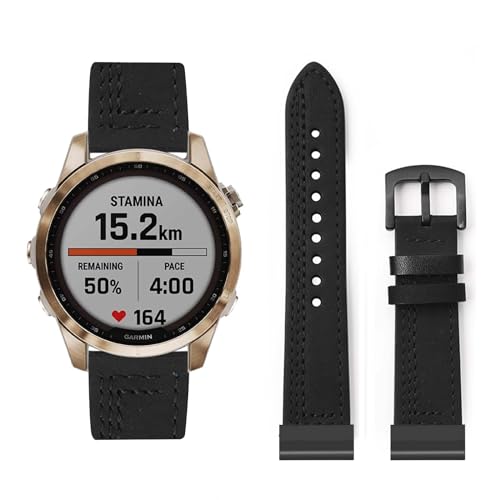 Lederarmband Kompatibel mit Garmin Fenix 5S/ 5S Plus Armband, Vintage Leder Armbänder mit Schnalle aus Edelstahl Ersatzarmband für Garmin Fenix 5S/ 5S Plus Uhrenarmband für Herren Damen (4) von LXURY