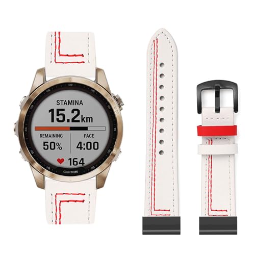 Lederarmband Kompatibel mit Garmin Fenix 7S/7S Solar/7S Sapphire Solar Armband, Vintage Leder Armbänder mit Schnalle aus Edelstahl Ersatzarmband für Garmin Fenix 7S Uhrenarmband für Herren Damen (7) von LXURY