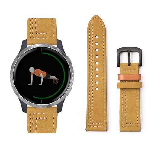 Lederarmband Kompatibel mit Garmin Vivoactive 5 Armband, Vintage Leder Armbänder mit Schnalle aus Edelstahl Ersatzarmband für Garmin Vivoactive 5 Uhrenarmband für Herren Damen (3) von LXURY