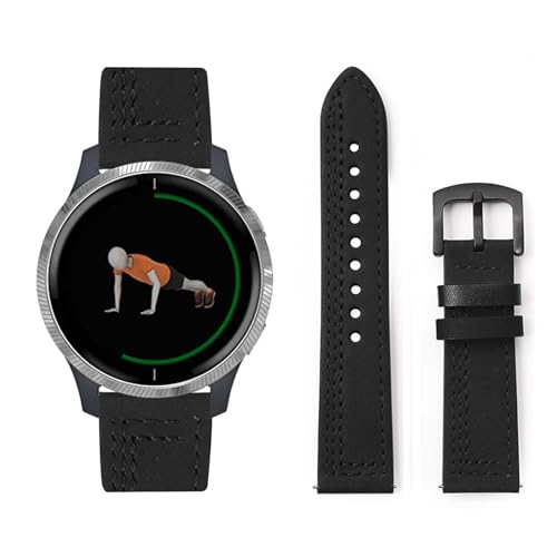 Lederarmband Kompatibel mit Garmin Vivoactive 5 Armband, Vintage Leder Armbänder mit Schnalle aus Edelstahl Ersatzarmband für Garmin Vivoactive 5 Uhrenarmband für Herren Damen (7) von LXURY