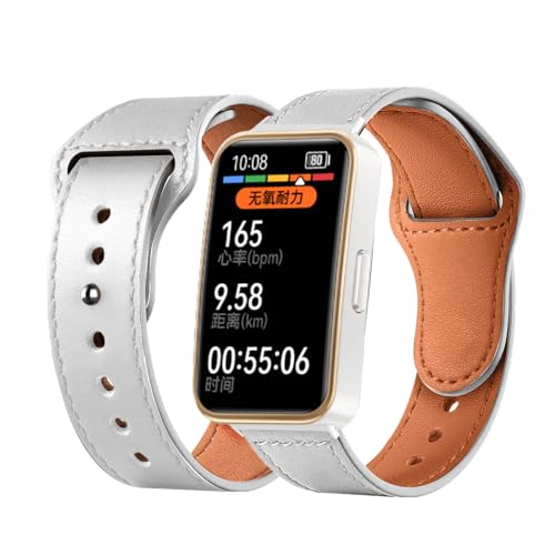 Lederarmband Kompatibel mit Huawei Band 9 Armband, Retro Leder mit Schnalle Einstellbar Ersatzarmband Armbänder für Damen Herren Frauen für Huawei Band 9 Uhrenarmband (1) von LXURY