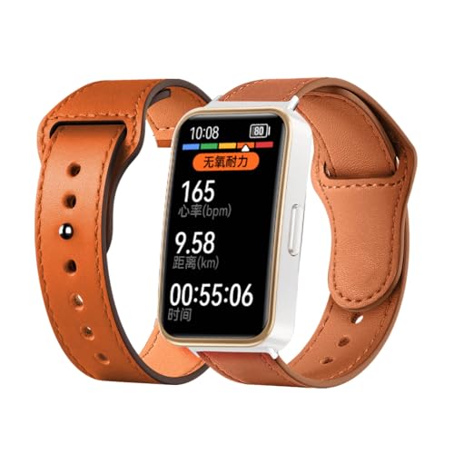 Lederarmband Kompatibel mit Huawei Band 9 Armband, Retro Leder mit Schnalle Einstellbar Ersatzarmband Armbänder für Damen Herren Frauen für Huawei Band 9 Uhrenarmband (2) von LXURY