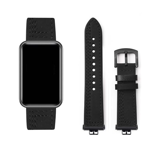 Lederarmband Kompatibel mit Huawei Watch Fit/Fit Elegant/Fit New Armband, Vintage Leder Armbänder mit Schnalle aus Edelstahl Ersatzarmband für Huawei Watch Fit Uhrenarmband für Herren Damen (9) von LXURY