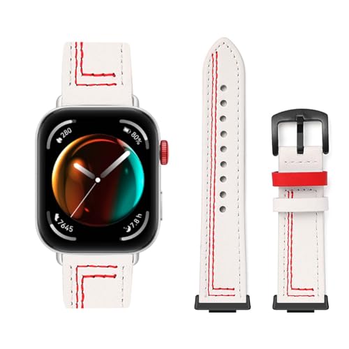 Lederarmband Kompatibel mit Huawei Watch Fit 3 Armband, Vintage Leder Armbänder mit Schnalle aus Edelstahl Ersatzarmband für Huawei Watch Fit 3 Uhrenarmband für Herren Damen (4) von LXURY