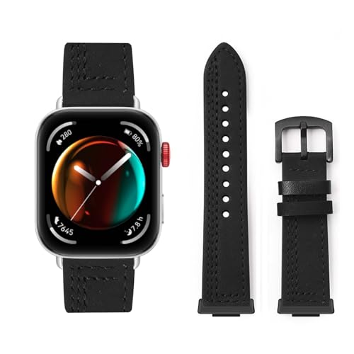Lederarmband Kompatibel mit Huawei Watch Fit 3 Armband, Vintage Leder Armbänder mit Schnalle aus Edelstahl Ersatzarmband für Huawei Watch Fit 3 Uhrenarmband für Herren Damen (8) von LXURY